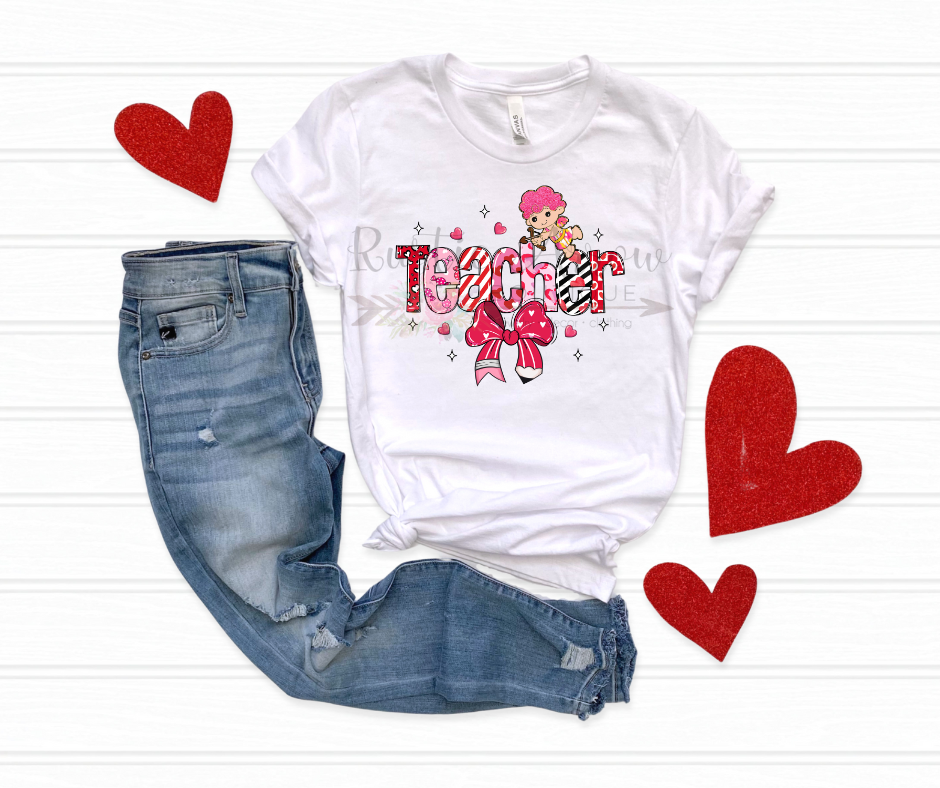 Valentine Teacher with Cupid