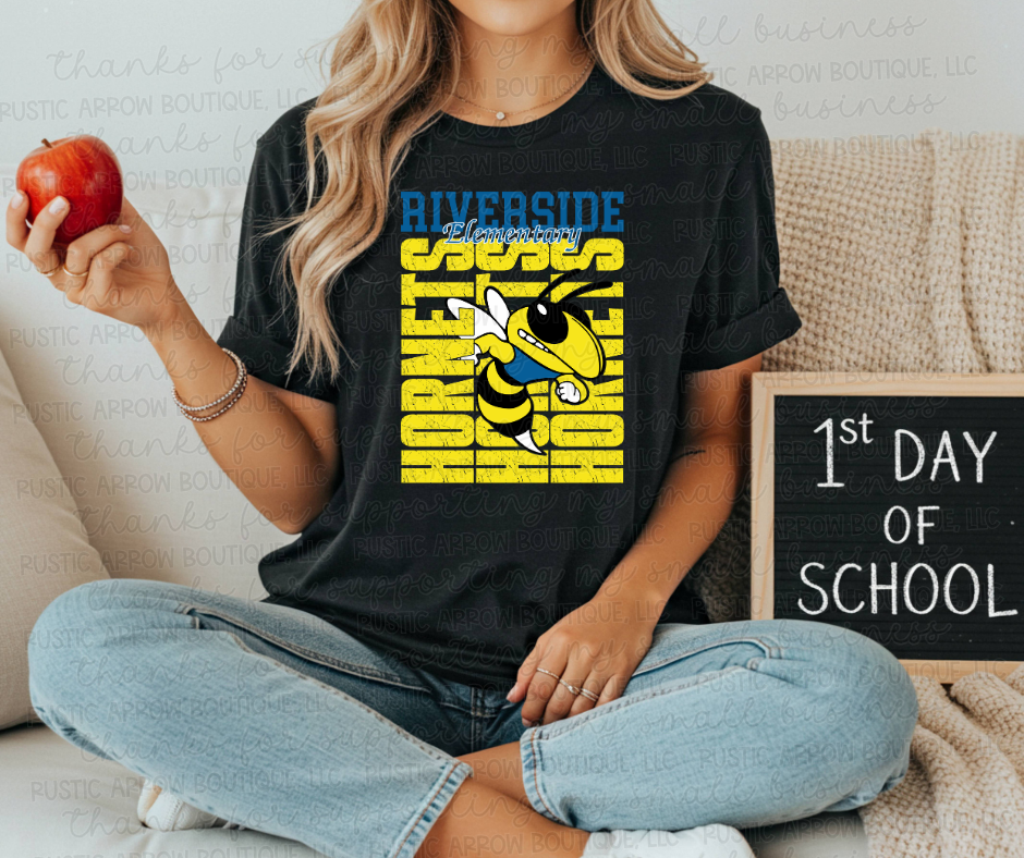 Vintage Grunge Riverside Elementary Hornets
