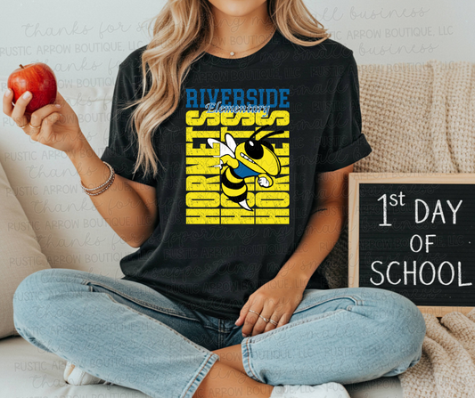 Vintage Grunge Riverside Elementary Hornets