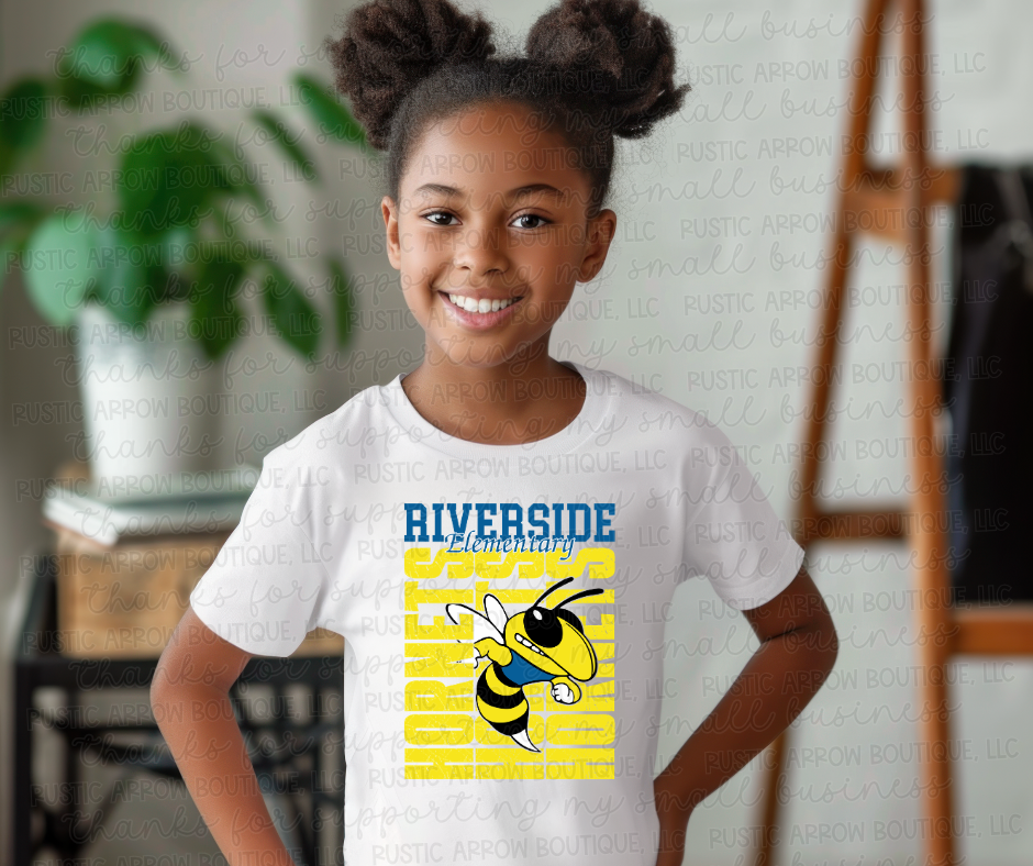 Vintage Grunge Riverside Elementary Hornets