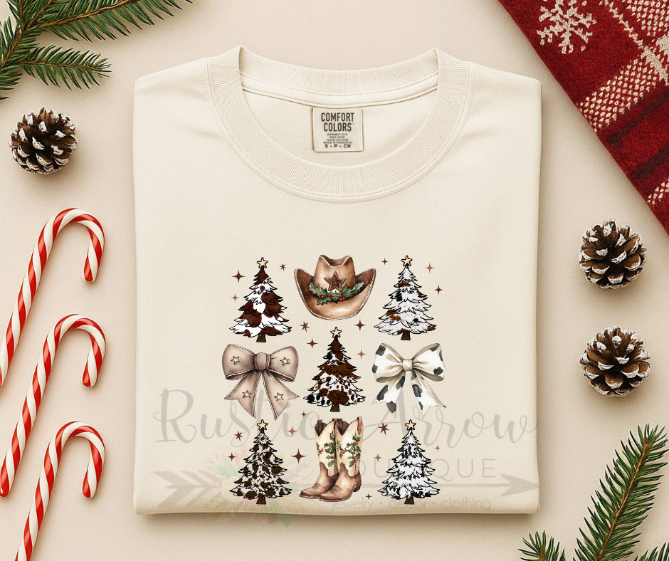 Western Christmas Coquette Cowprint