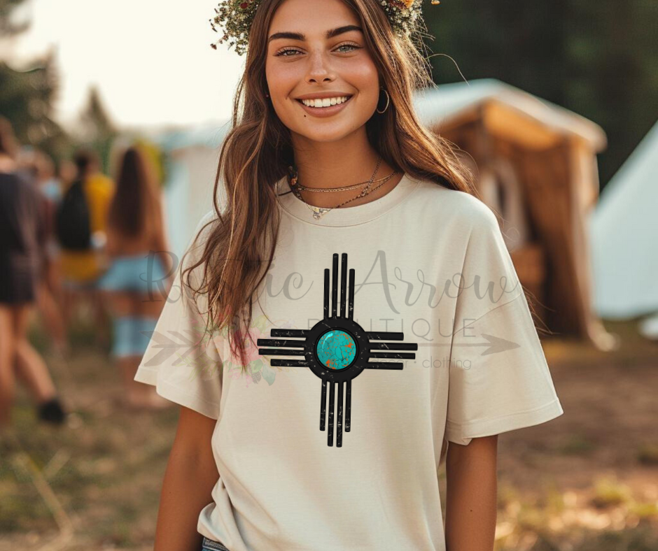 Zia Symbol with Turquoise