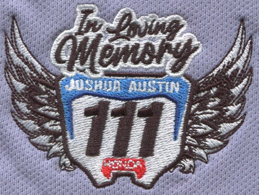 In Loving Memory of Joshua Austin emb. up to 19,000 stitches