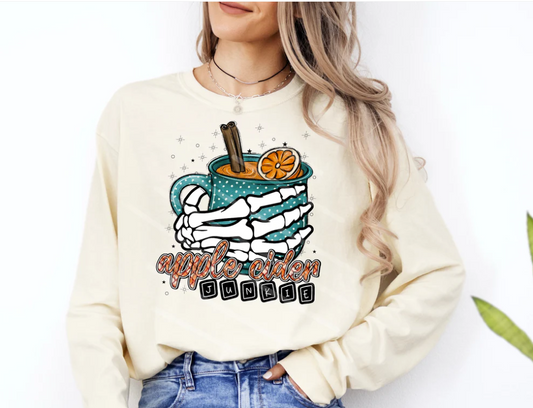 Apple cider season skeleton hand