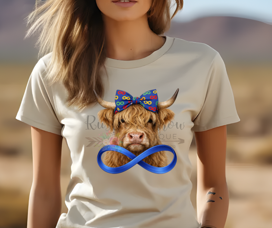 Autism Infinity Highland Cow