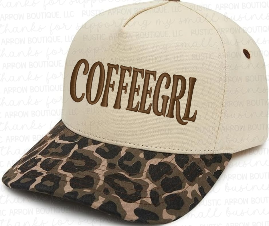 Coffee Girl Embroidered Hat