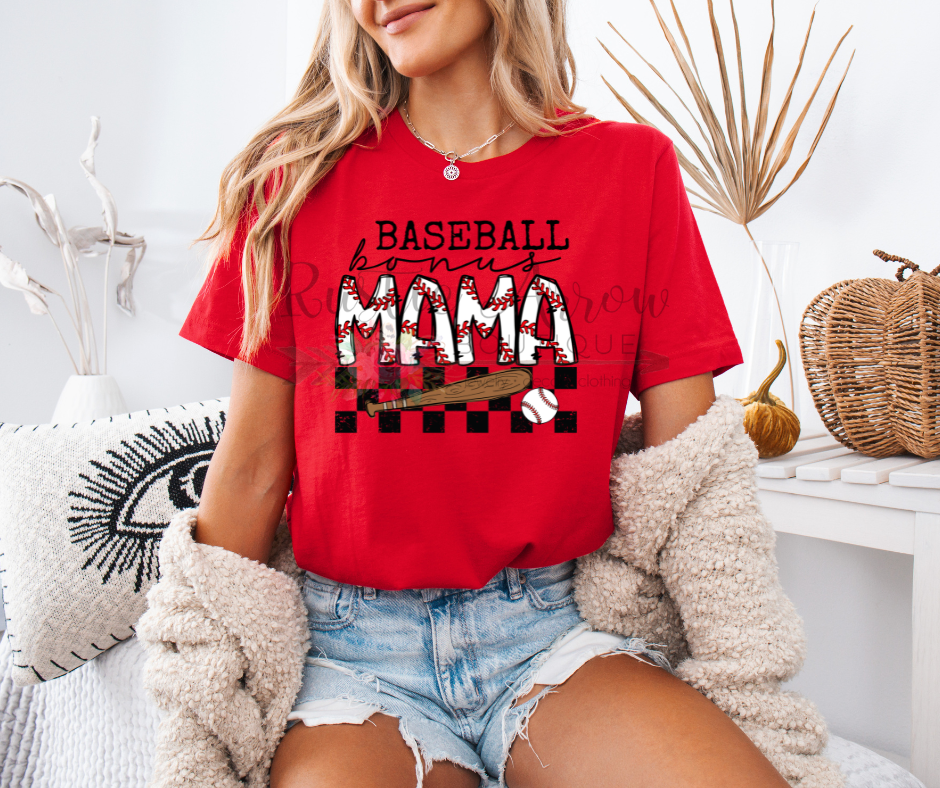 Baseball Bonus Mama Checkered
