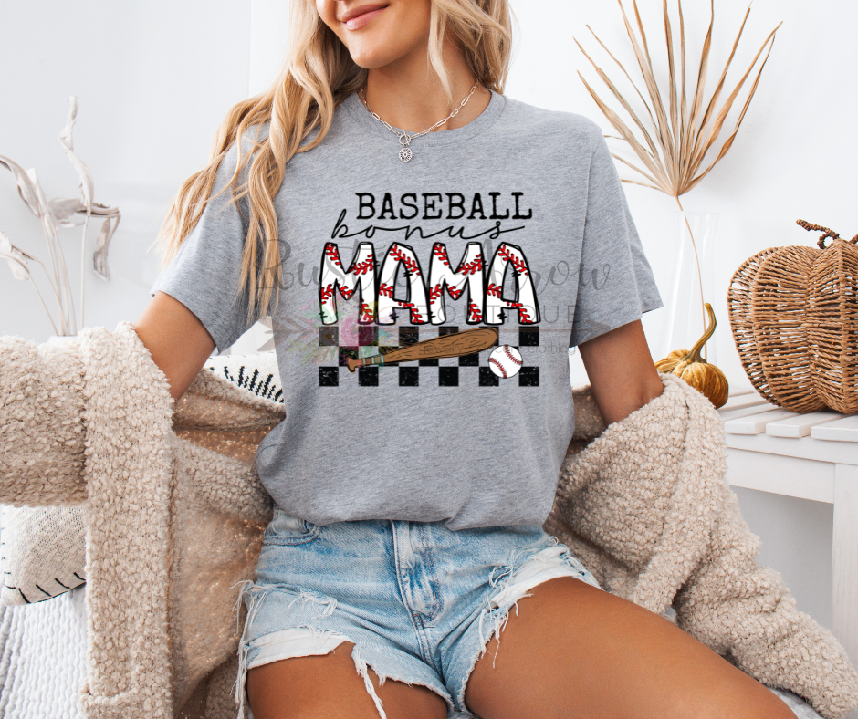 Baseball Bonus Mama Checkered