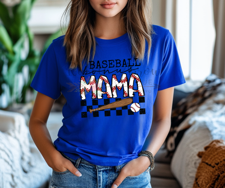 Baseball Bonus Mama Checkered