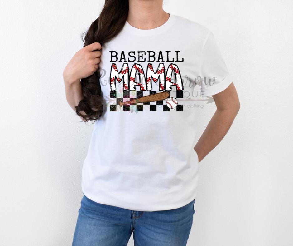 Baseball Mama Checkered