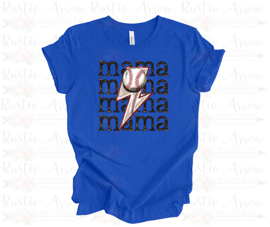 Baseball Mama Lightening Bolt