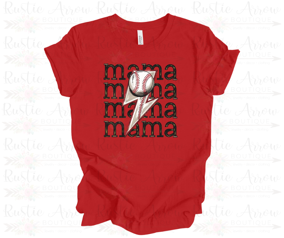 Baseball Mama Lightening Bolt