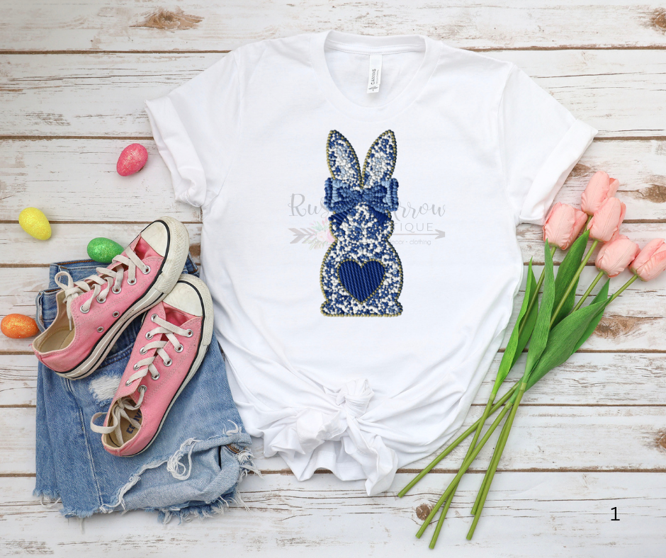 Blue Stitched Bunny