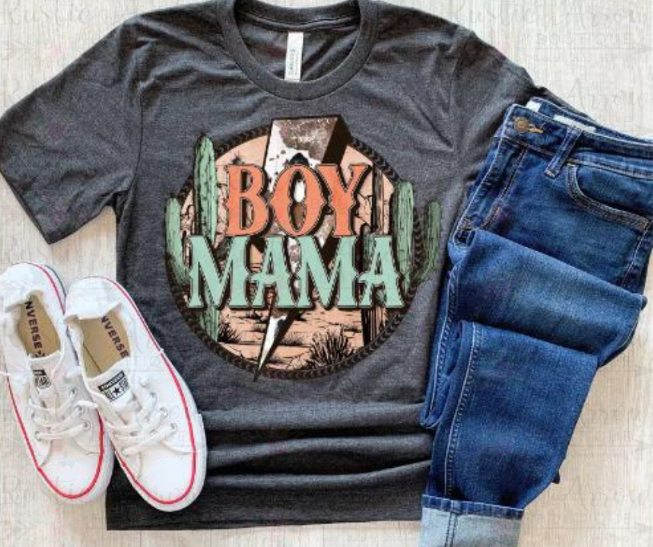 Boy Mama Lightning Cow Print