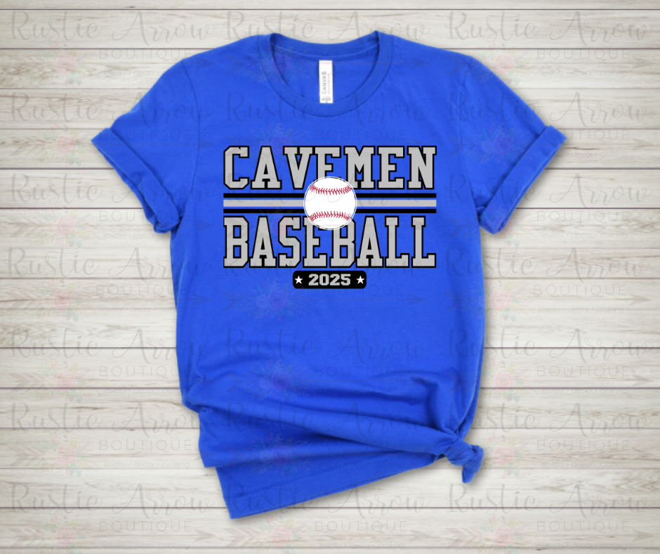 Cavemen Baseball Silver and Black