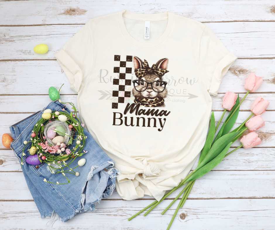 Checkered Leopard Mama Bunny