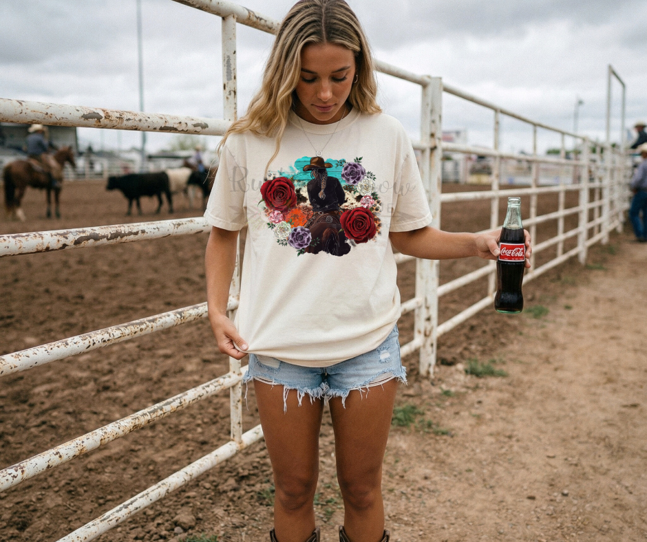 Cowgirl with Flowers