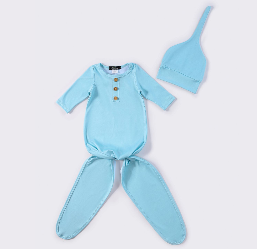 Cyan2 Baby Knotted Gown