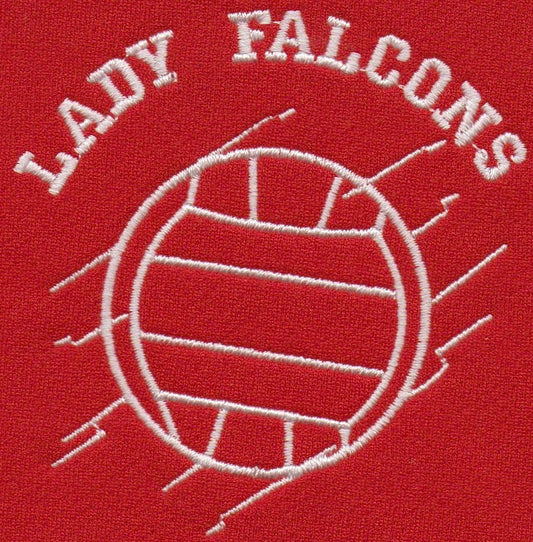 Lady Falcons Volleyball embroidery up to 6000 stitches