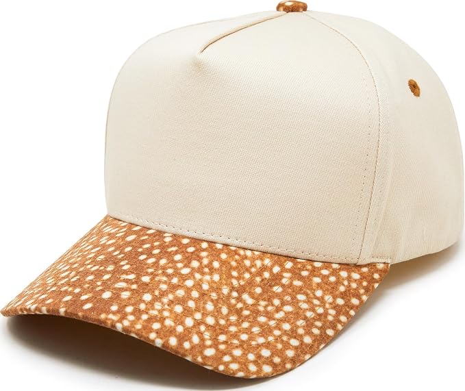 Two Tone Vintage Snapback Hat - Fawn Print