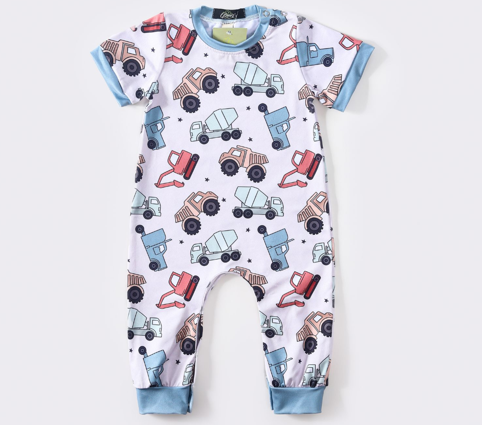Dump Truck Boy Romper