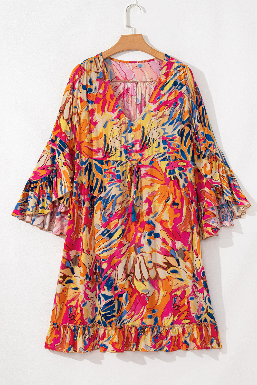 Fuchsia Tropical Pocket Dress