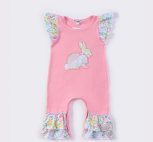 Spring Rabbit Baby Romper - embroidery