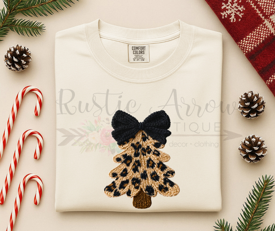 Faux Yarn Leopard Christmas Tree