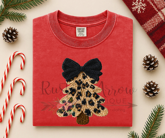 Faux Yarn Leopard Christmas Tree