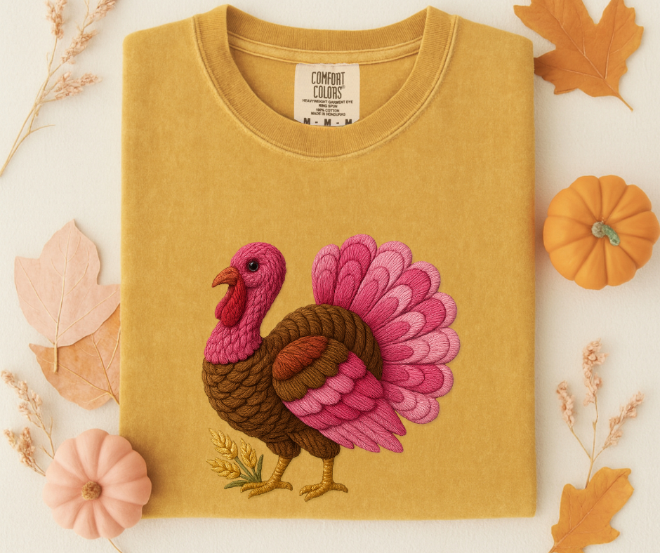 Faux Yarn Pink Turkey