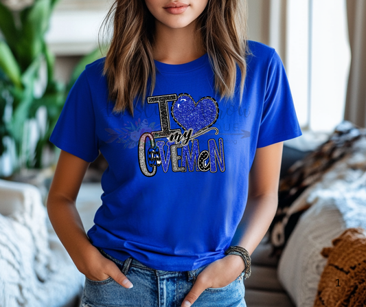 Faux Glitter I Love My Cavemen