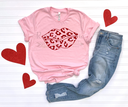 Faux Glitter Red Lips