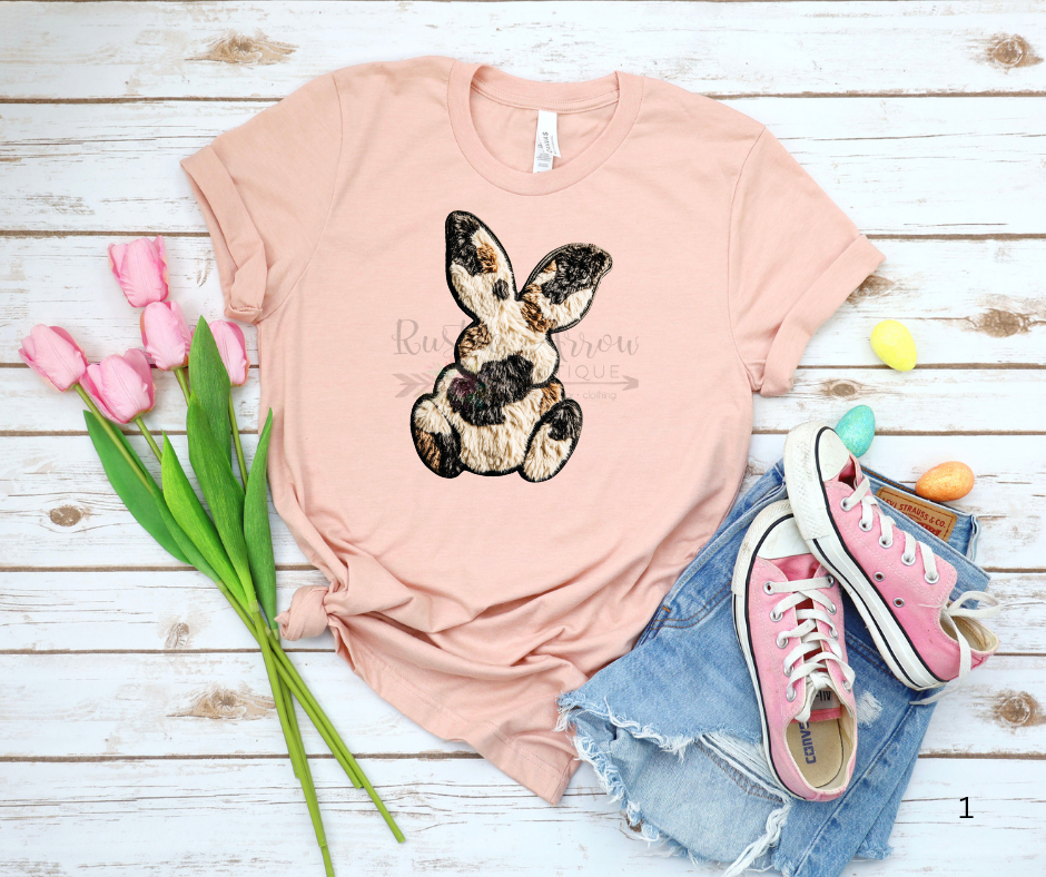 Faux Yarn Cowprint Bunny