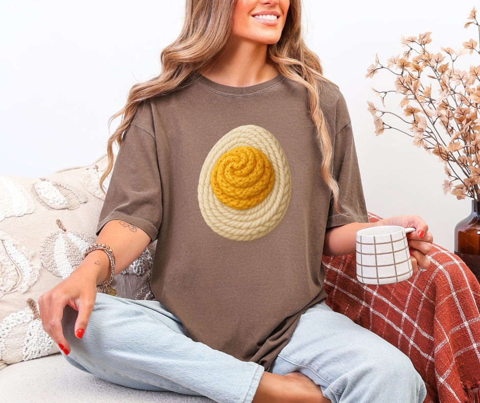 Faux Yarn crochet deviled egg