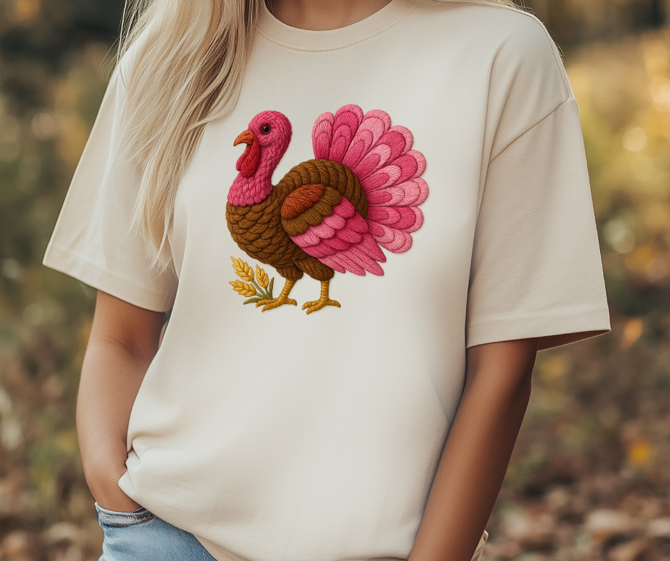 Faux Yarn Pink Turkey
