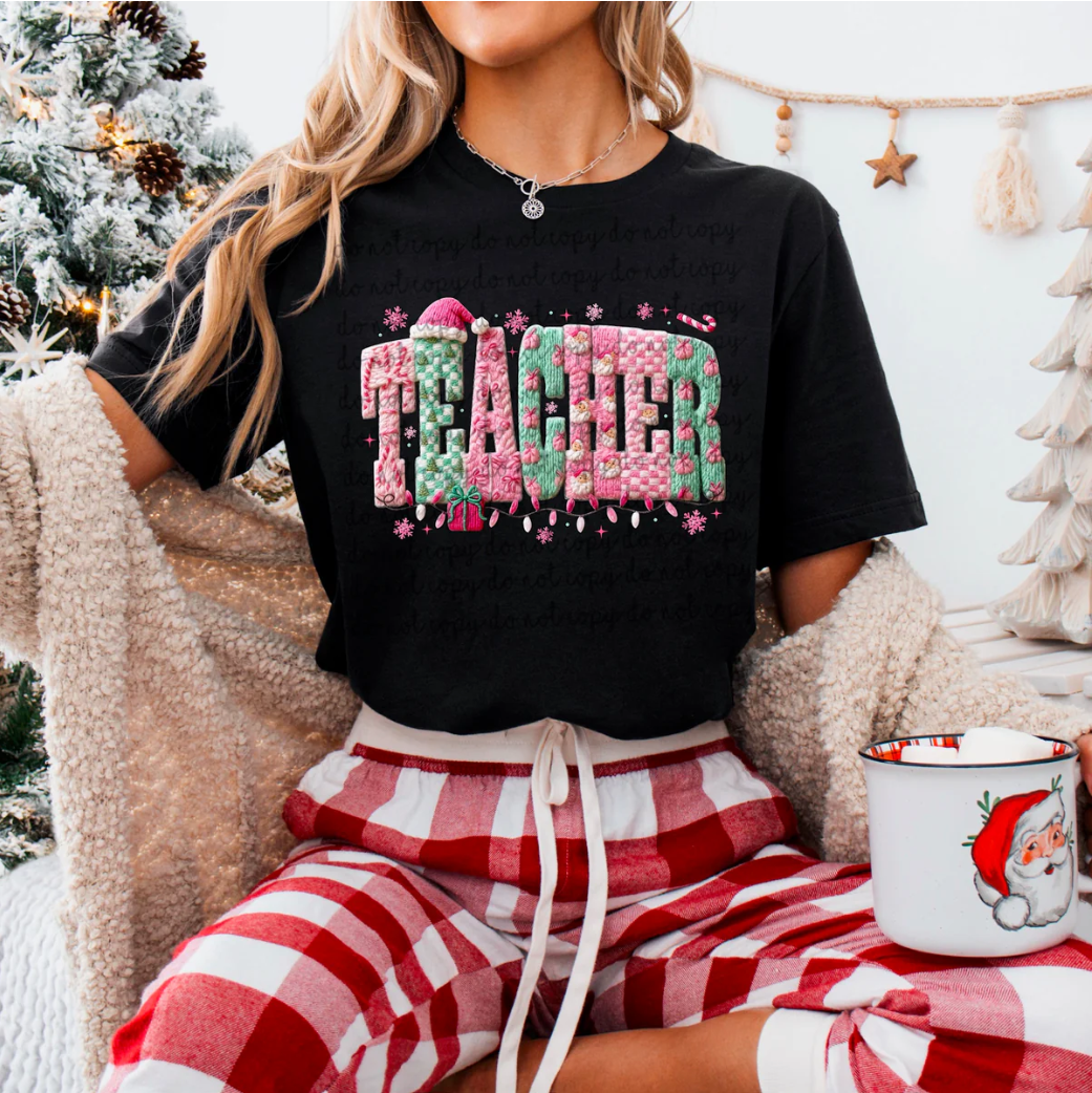 Faux Yarn Teacher Christmas