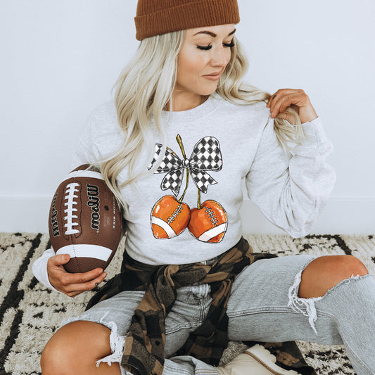 Football Cherries With Checker Bow