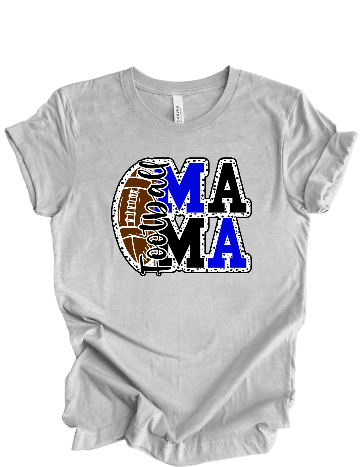 Football Mama Faux Glitter Blue