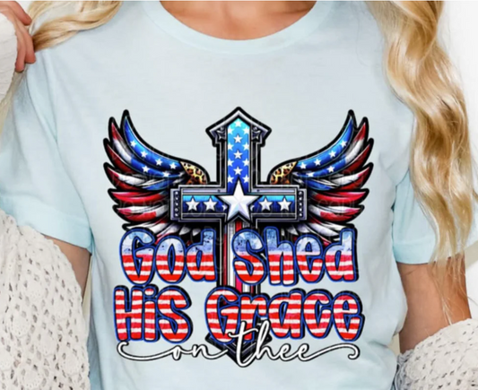 God shed his grace on thee cross with wings
