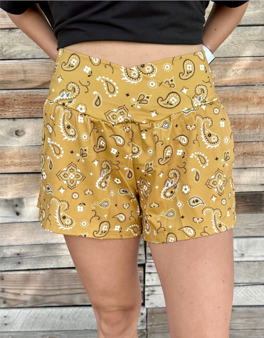 Bandana Babe Shorts Yellow