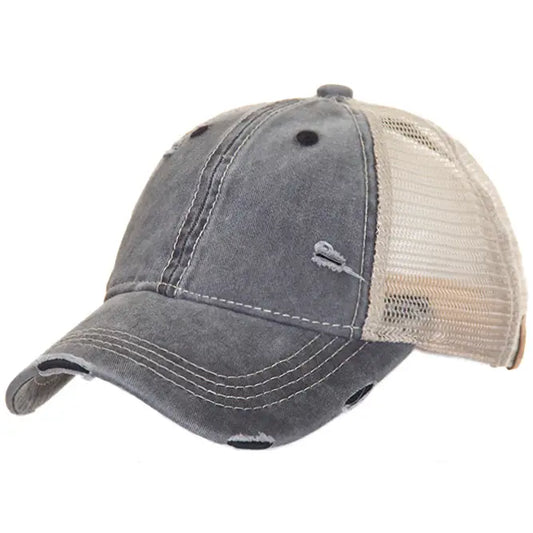 C.C Brand Mesh Back Ponytail Baseball Cap