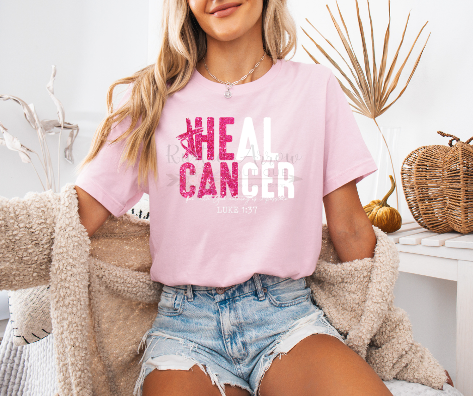 Heal Cancer Pink Glitter