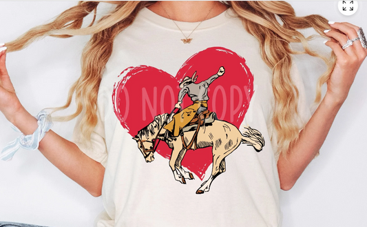 Buckin Heart-Boyfriend Tee