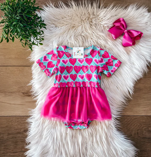 Heart Tulle Infant Onesie by TwoCan