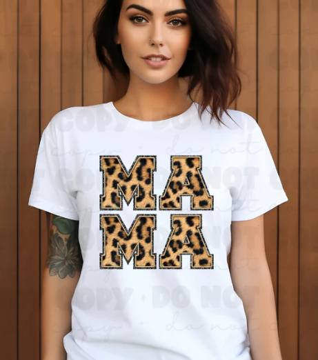 Glitter Patch Leopard Mama Square