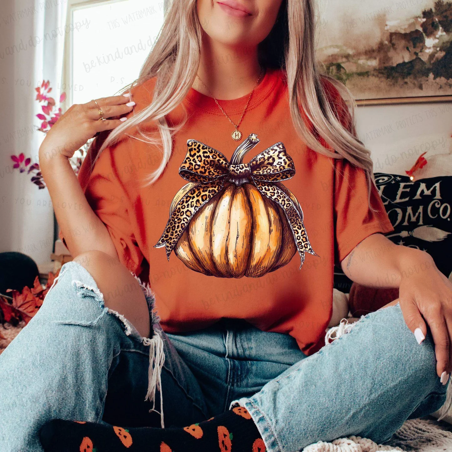 Leopard bow pumpkin