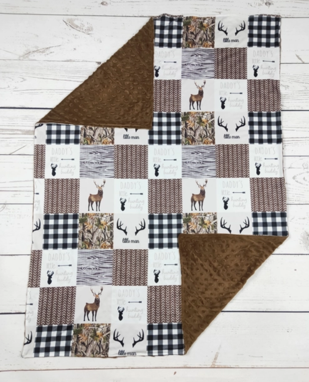 Little Man Deer Print Blanket