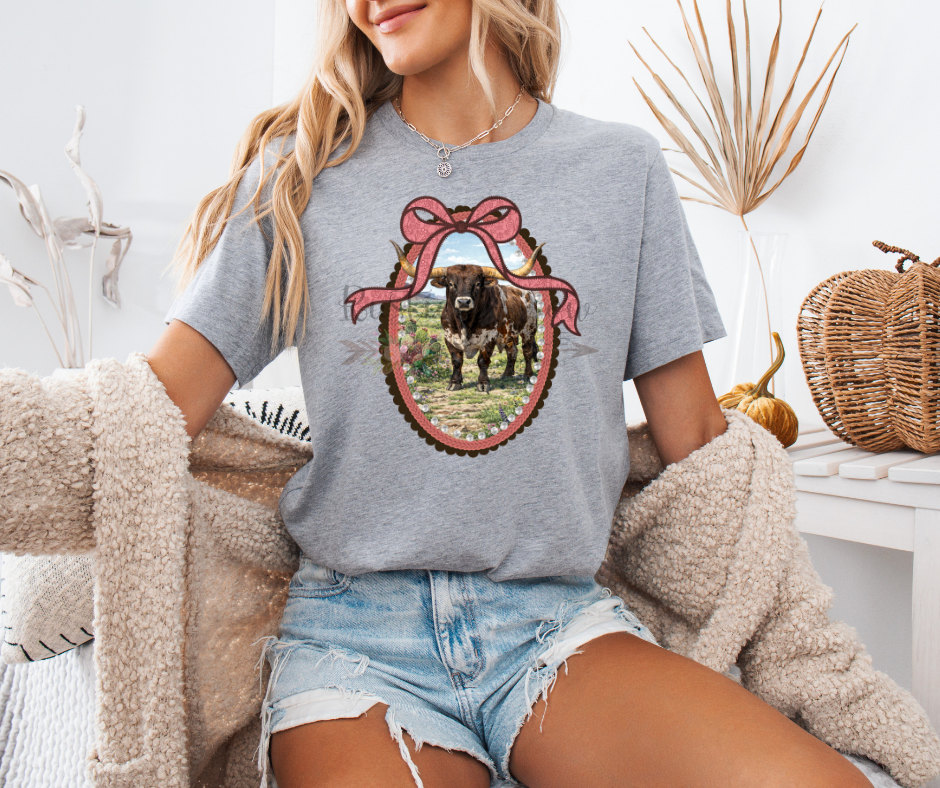 Longhorn with Pink Bow