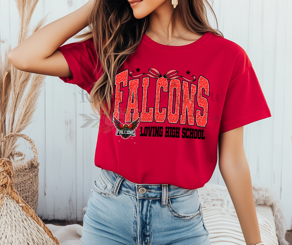 Loving High School Falcons with Bow