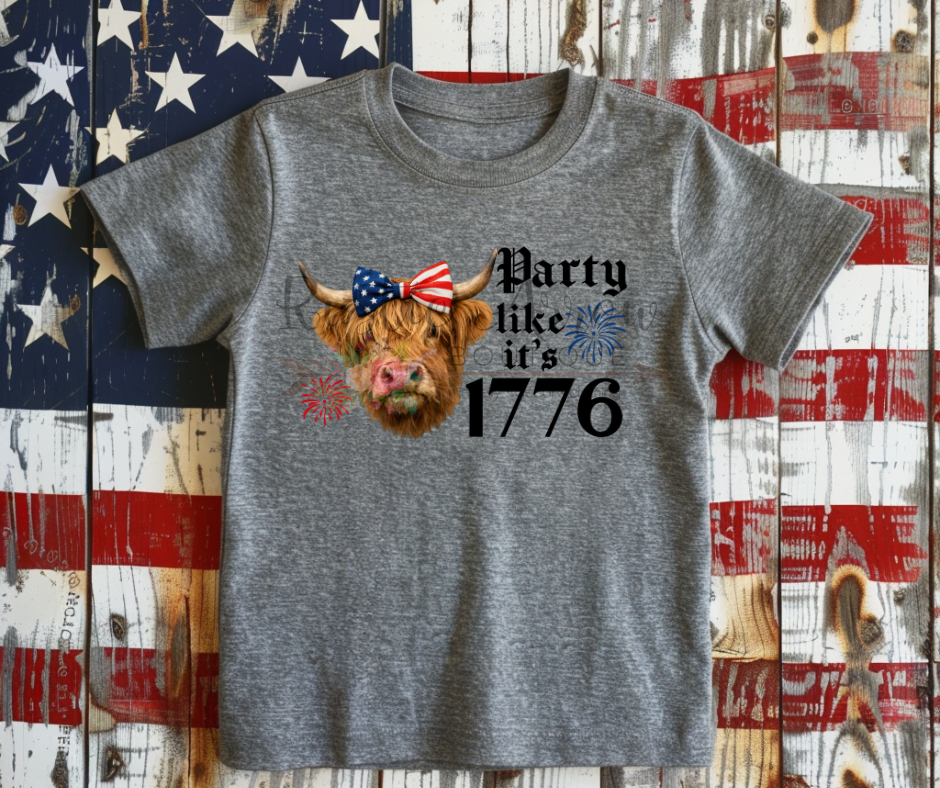 Party Like it's 1776 Highland Cow